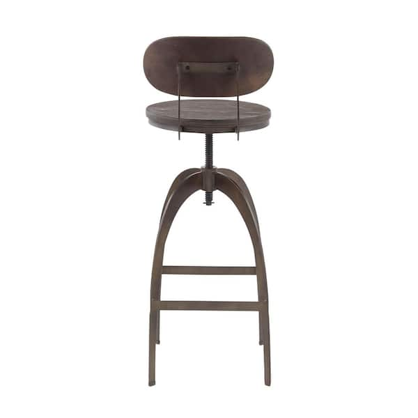 Dakota adjustable wood on sale seat barstool