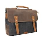 Vagarant 14.5 in. Khaki Casual Canvas Laptop Messenger Bag with 14 in.  Laptop Compartment CM87KK - The Home Depot