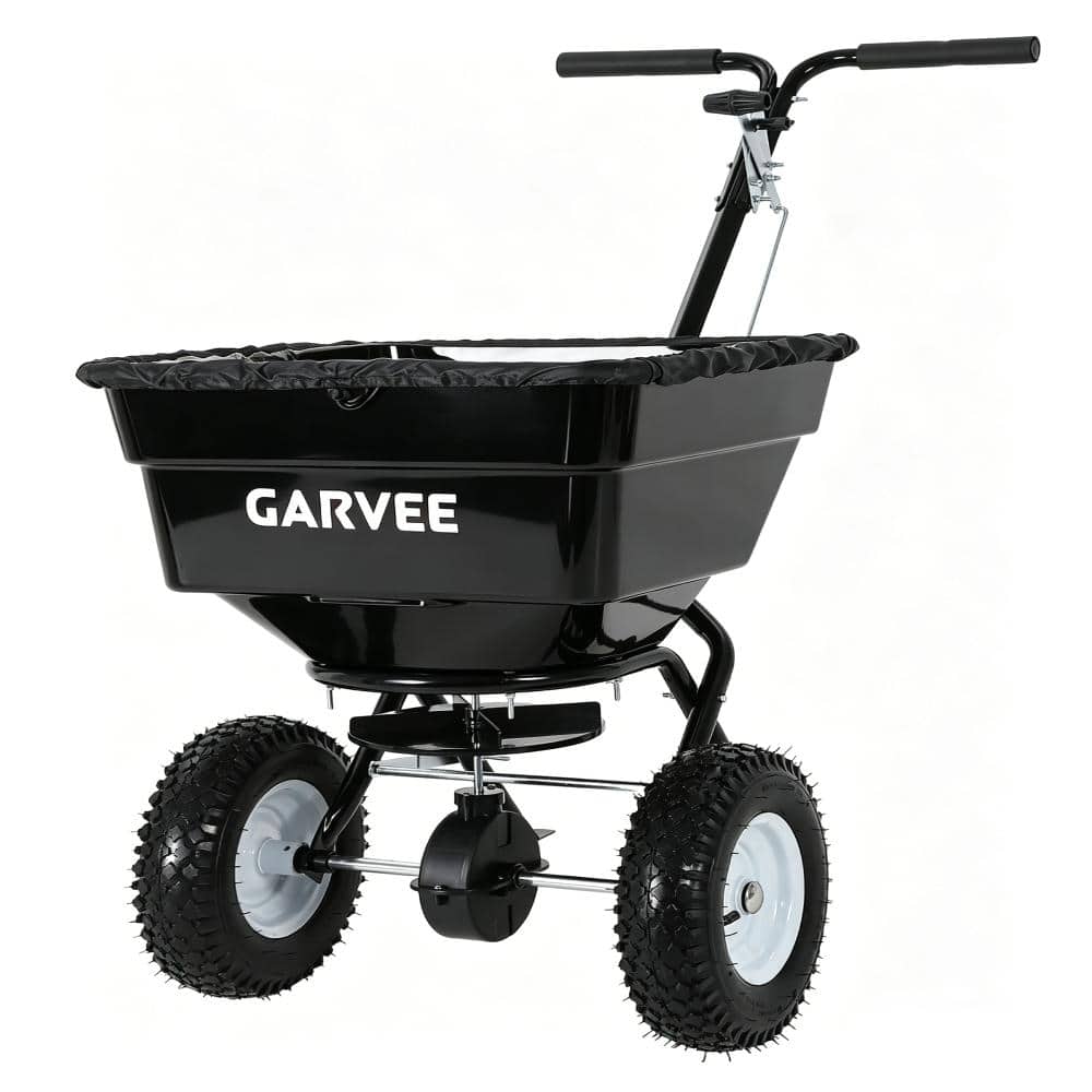 Heavy Duty 100 lbs Tow & Pull Behind Broadcast Spreader with Dual Auto-Stop Impeller, 30 Adjustable Settings price history on PriceWatchPro