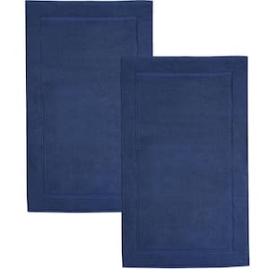 Royal Blue 21 x 34 in. 100% Cotton Rectangle 2 Piece Absorbent and Machine Washable Set