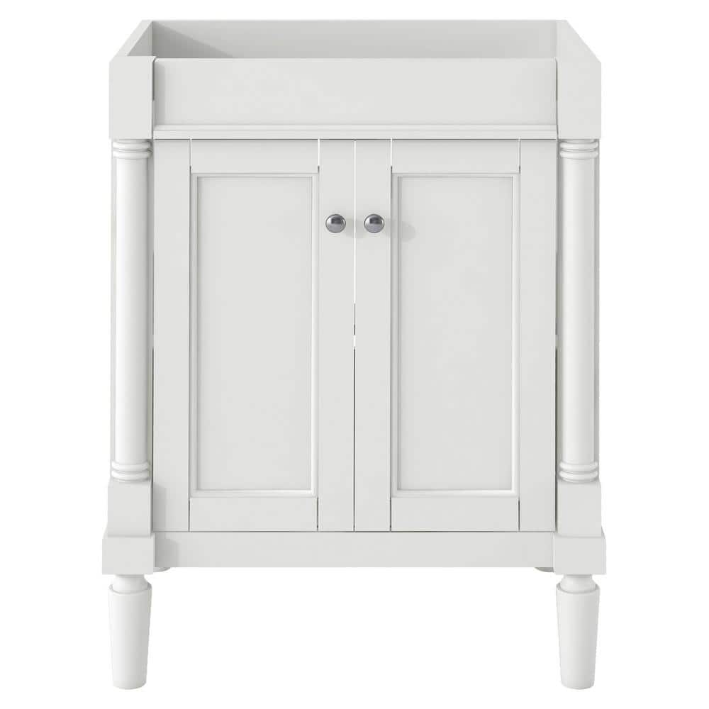 24 in. W x 18 in. D x 34 in. H Bath Vanity Cabinet without Top in White wit