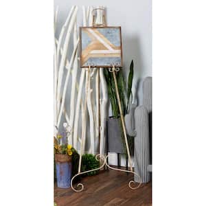 Gold Iron Floor Easel with Scroll Details