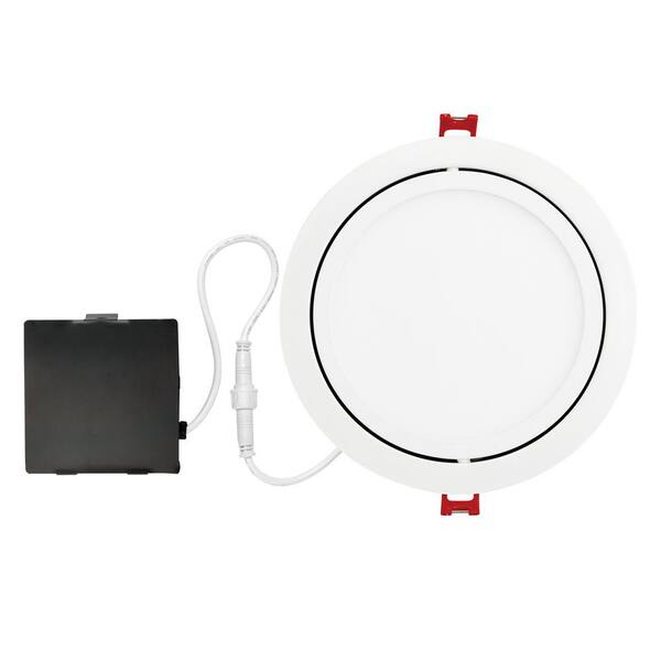 Globe Electric Designer Slim Directional 6 in. White Integrated LED Recessed Kit