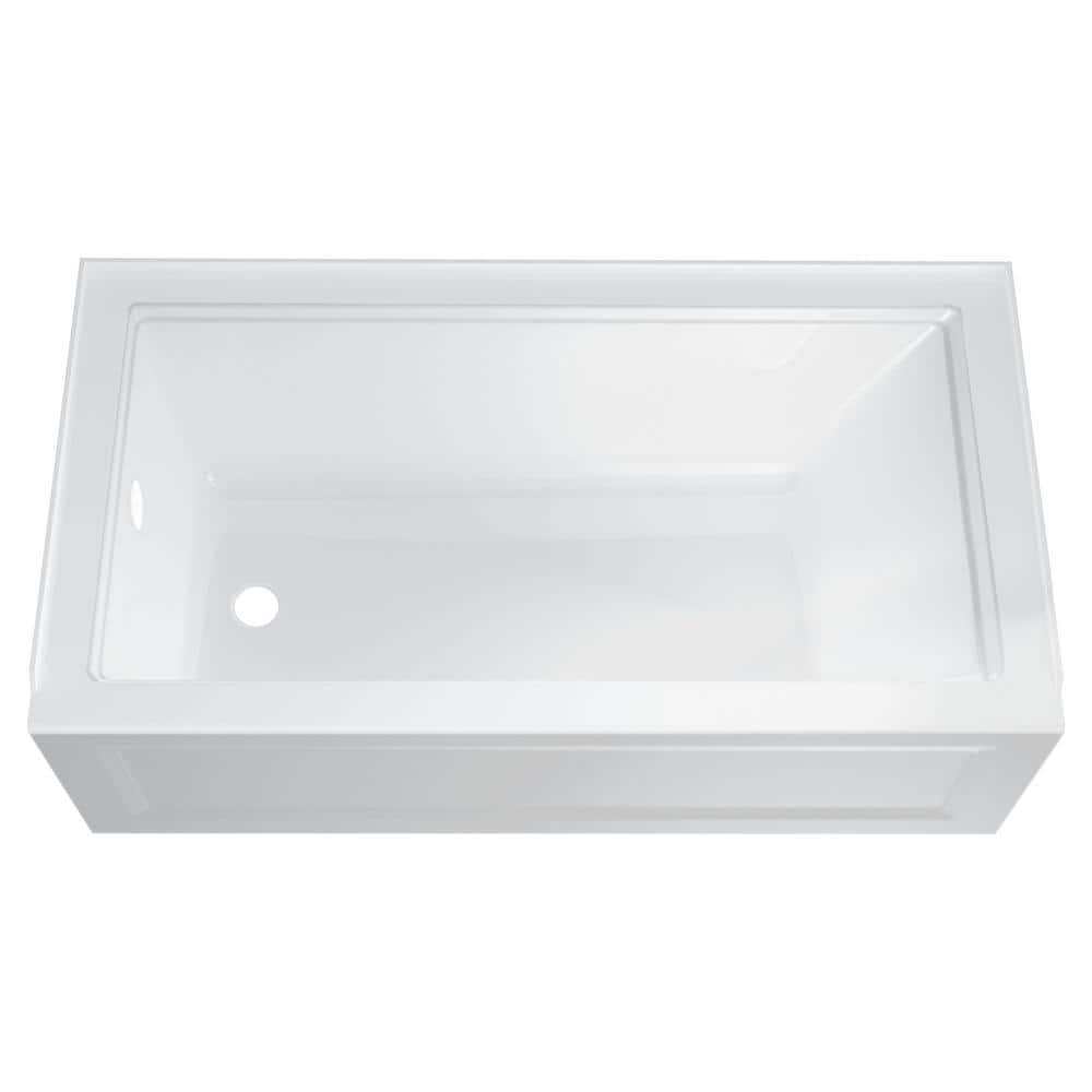 White 60'' Acrylic Alcove Bathtub with Apron