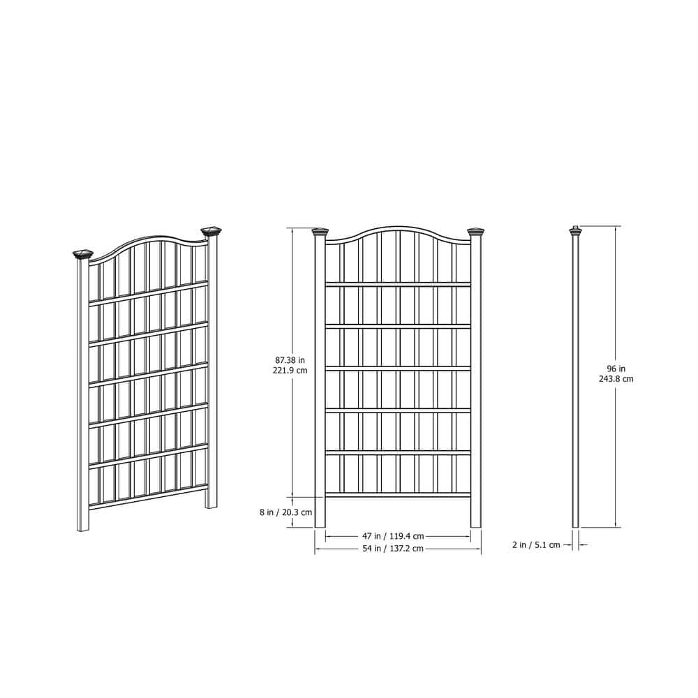 Grande 54" x 96" White Vinyl Garden Trellis