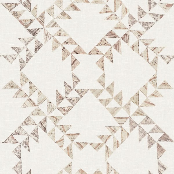 Chesapeake 10 in. W x 13 in. L Brown Scrap Quilt Wallpaper Sample