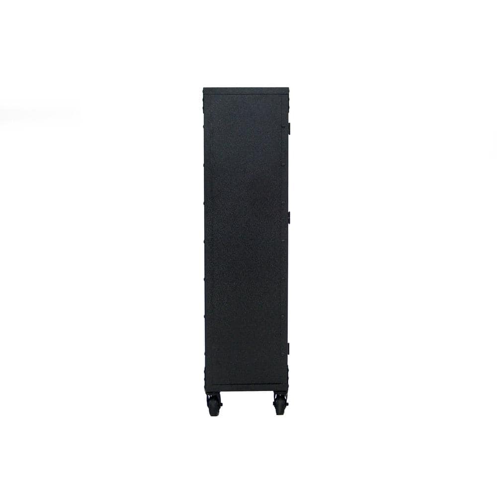 Duramax 36" Industrial Black Metal and Wood Freestanding Cabinet