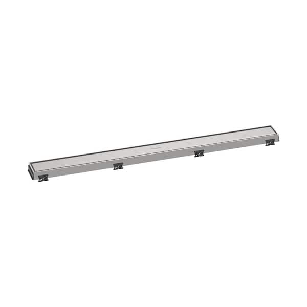 Hansgrohe RainDrain Match Stainless Steel Linear Tileable Shower Drain Trim for 31 1/2 in. Rough in Brushed Stainless Steel