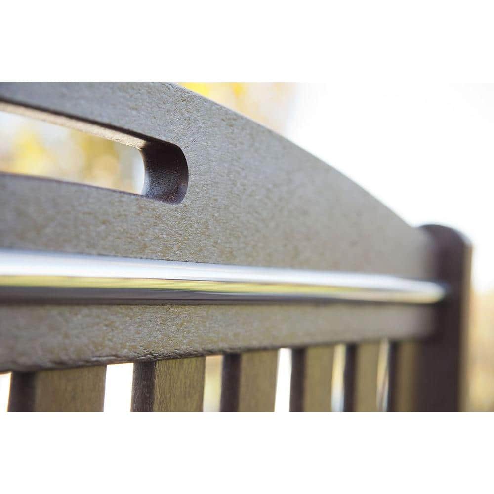 Ash Charcoal 60" Polypropylene Outdoor Bench with Headboard