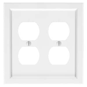 Woodmore 2-Gang White Duplex Outlet BMC Wood Wall Plate
