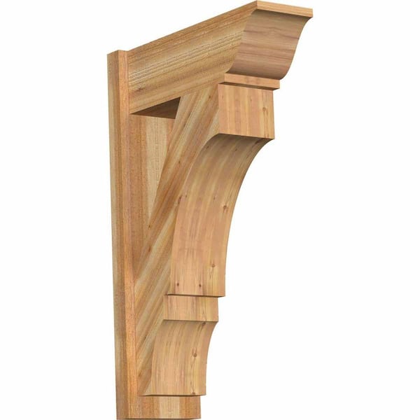 Ekena Millwork 8 in. x 34 in. x 22 in. Western Red Cedar Balboa Traditional Rough Sawn Outlooker
