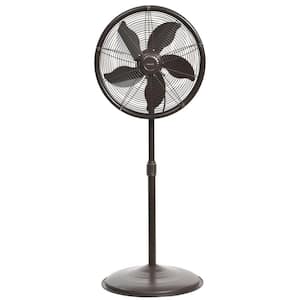 18 in. 3-Speed Outdoor Misting Fan and Pedestal Fan Combination with Sturdy All Metal Design for 600 sq. ft. - Brown