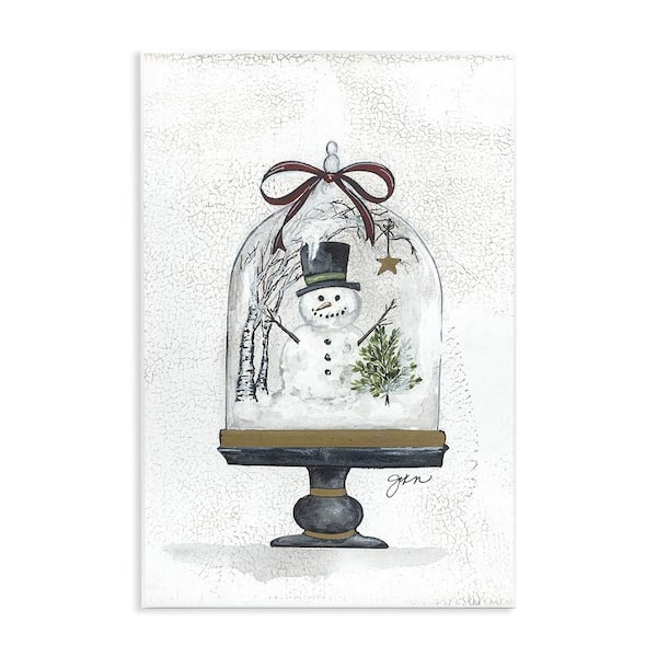 Snowman Winter Scenery Snow Globe Rustic Detail by Julie Norkus Unframed Graphic Art Print Nature, 19 in. x 13 in.