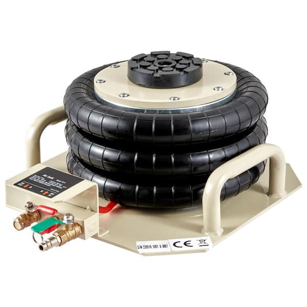 Air Jack, 3 Ton/6600 lbs. Triple Bag Air Jack, Airbag Jack, Lift up to 17.7 in., 3-5 s Fast Lifting Pneumatic Jack,White