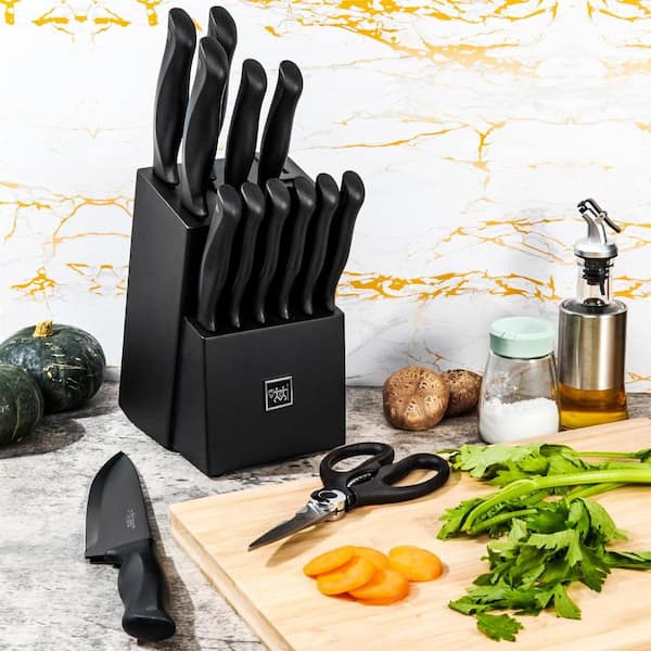 Adrinfly 15-Piece Non-Stick Stainless Steel Japanese Knife Set