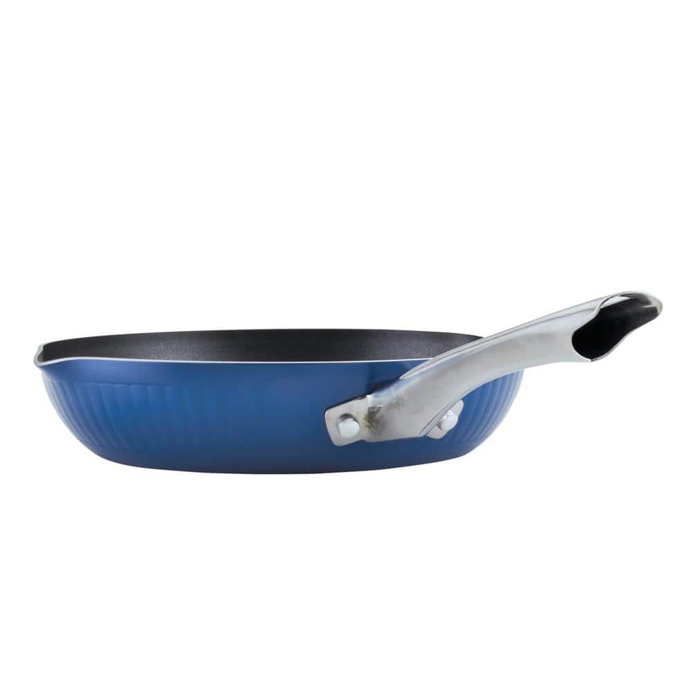 Blue Aluminum Nonstick 10-Piece Cookware Set with Utensils