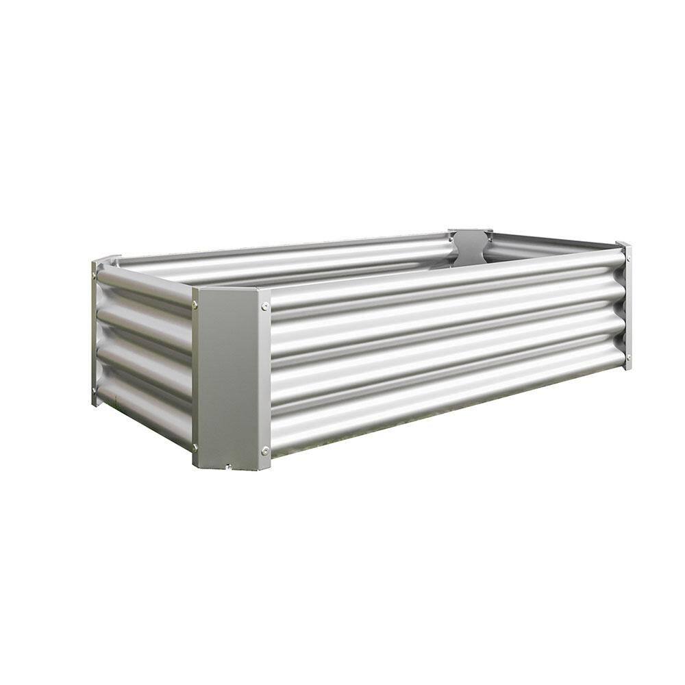4 x 2 x 1 ft. Silver Rectangular Metal Raised Garden Bed price history on PriceWatchPro