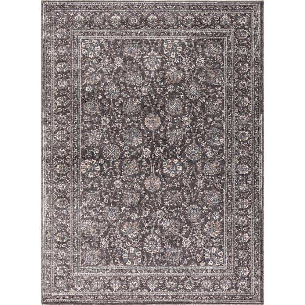 Concord Global Trading Kashan Kashan Gray 7 ft. x 9 ft. Area Rug