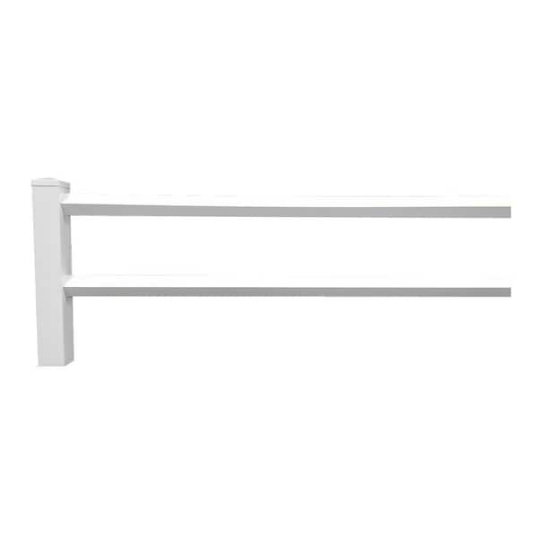 Weatherables 2-Rail Diamond 3 ft x 8 ft White Vinyl Fence Panel with 2 rails