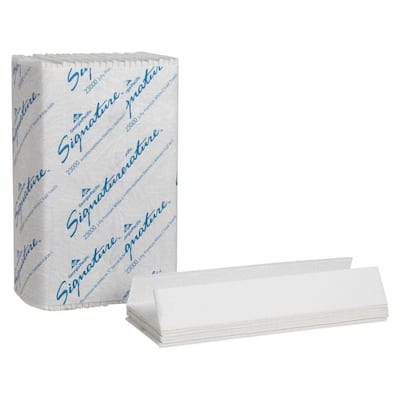 Signature White Premium C-Fold Paper Towels 2-Ply (1440 per Carton)