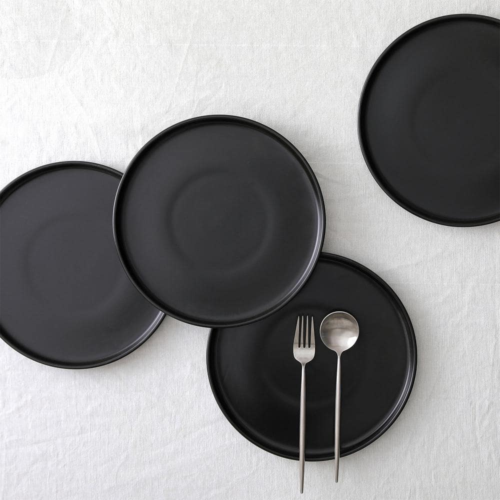 Celina Black Ceramic 12-Piece Dinnerware Set