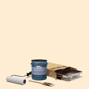1 gal. #YL-W03 Honied White Extra Durable Satin Enamel Interior Paint and 5-Piece Wooster Set All-in-One Project Kit