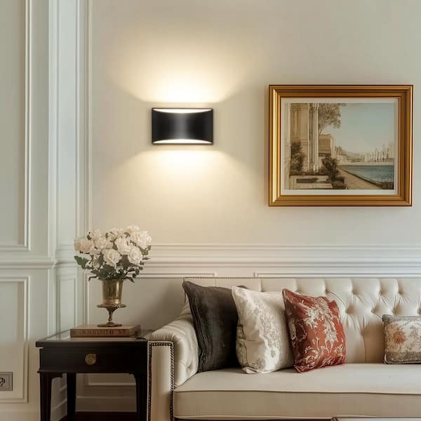 8 in. 1-Light Modern Black Wall Sconce with Adjustable Rectangle Lantern Shade for Hallway