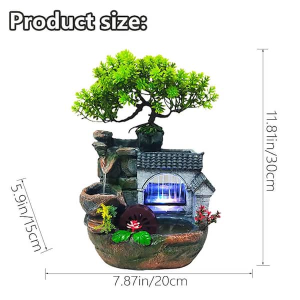 置物 Rippling waters Afoxsos 9 in. Electric Resin Rockery Stream Fountain with