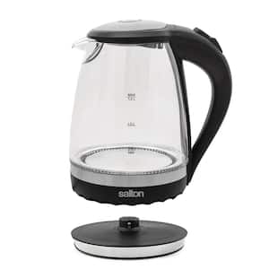 6-Cup Stainless Steel Cordless Electric Glass Kettle with Automatic Safety Shut Off