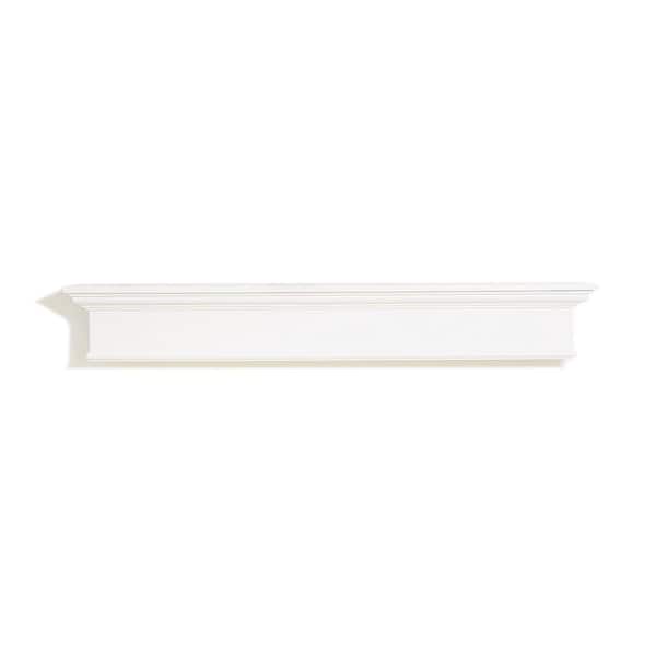 Barton 60 in. x 8.5 H Floating Vintage Wood Fireplace Mantel Wall Cap-Shelf  Mantel Beam Easy Mount White 95157 - The Home Depot
