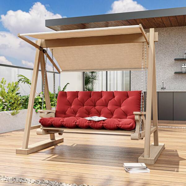 WNP 60 in. x 40 in. 2 3 Seater Patio Contoured Replacement Bench Cushion Outdoor Porch Swing Cushion Cushion Red 1.5m Red The Home Depot
