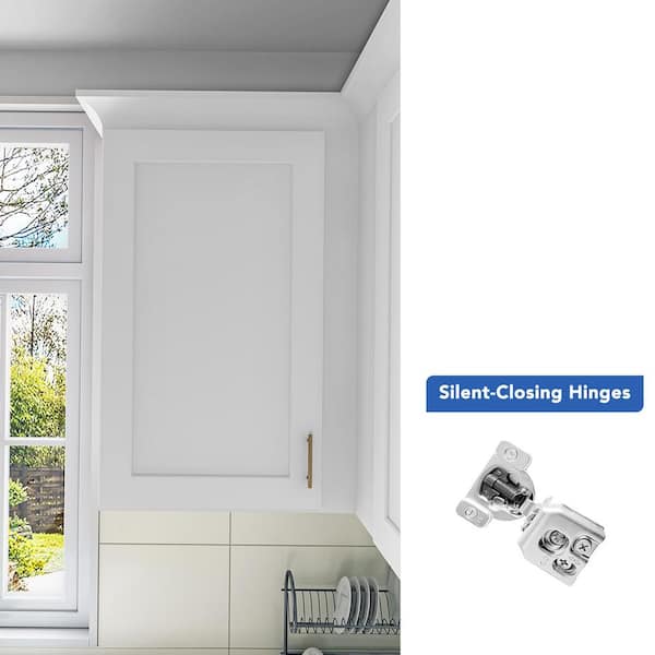 21 in. W x 12 in. D x 36 in. H Ready to Assemble Solid Wood Shaker Wall Kitchen Cabinet in White