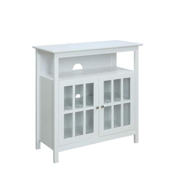 Convenience Concepts Big Sur White Highboy TV Stand