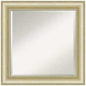 Medium Square Brushed Gold Metallic Beveled Glass Modern Mirror (25 in. H x 25 in. W)