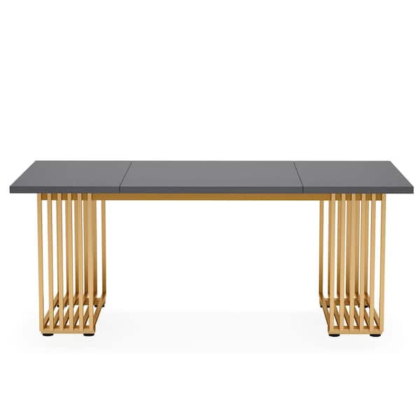 BYBLIGHT 70.9 in. Industrial Rustic Brown Wooden 4 Legs