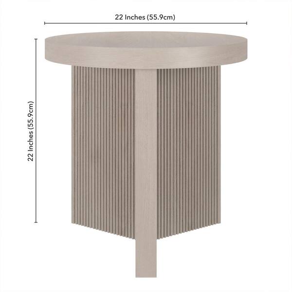 Meyer&Cross Holm 22 in. Alder White Round MDF Top End Table ST2255