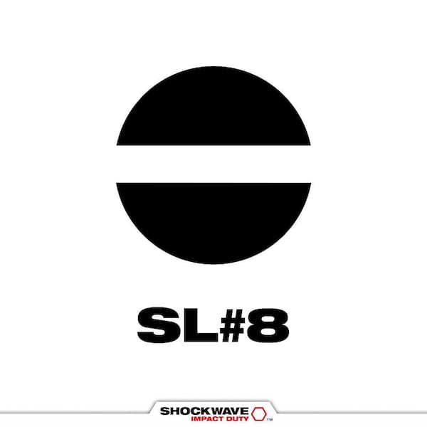 SHOCKWAVE Impact Duty 1 in. x 3/16 in. SL #8 Slotted Alloy Steel Insert Bit (2-Pack)