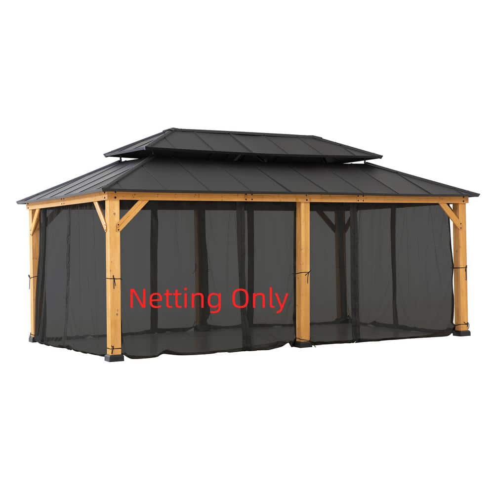 Sunjoy Black Weather-Resistant Mosquito Netting for 12' x 20' Gazebos