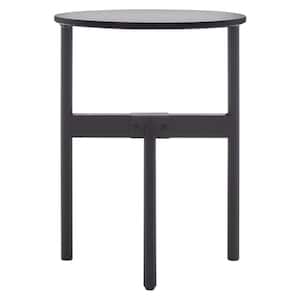 Gio 15.7 in. Black Round Wood End Table