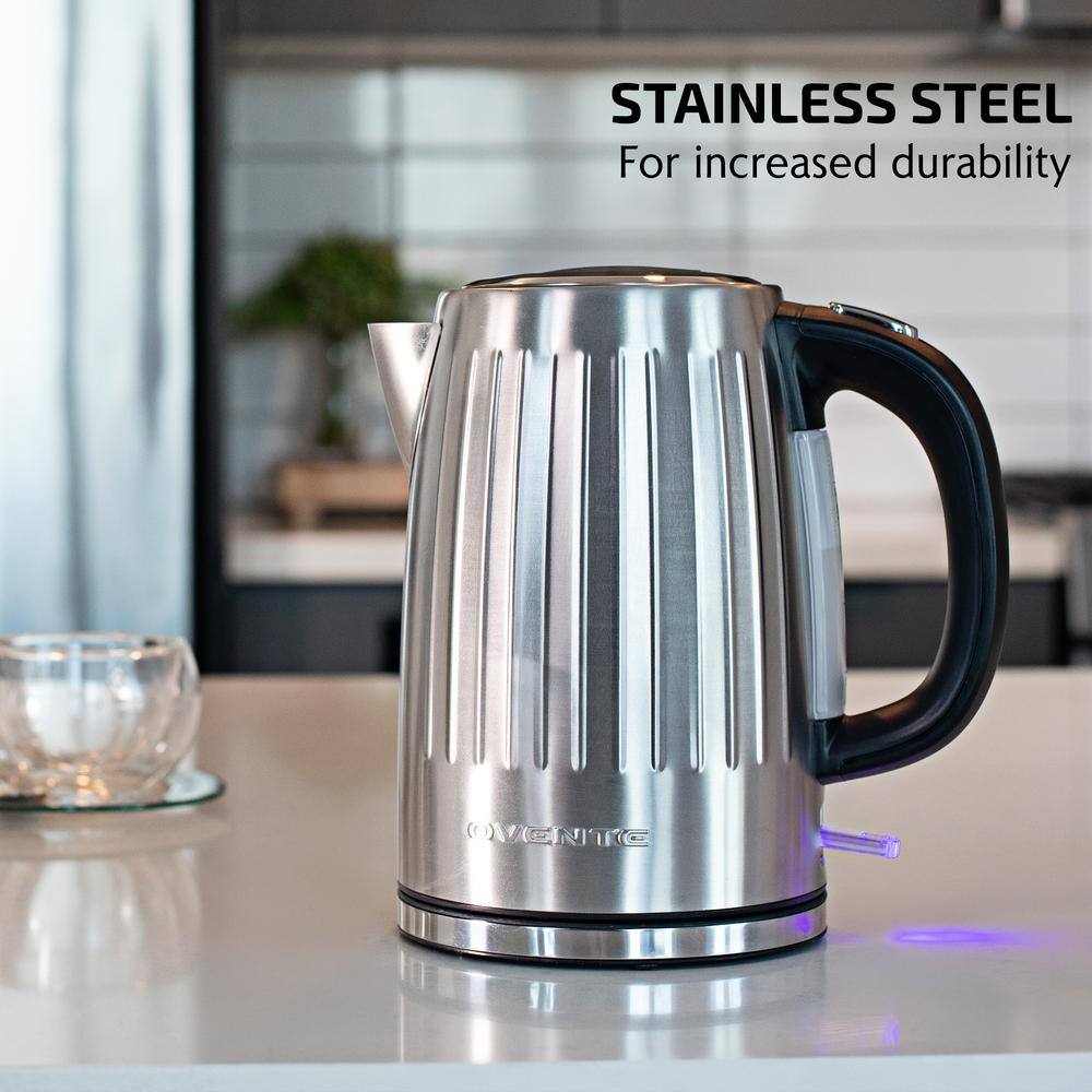 Silver Stainless Steel 1.7L Electric Kettle with Auto Shut Off
