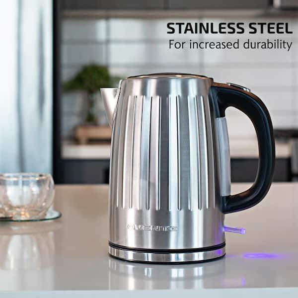 OVENTE 7.2-Cup Silver Stainless Steel Electric Kettle with Removable  Filter, Boil Dry Protection and Auto Shut Off Features KS777S - The Home  Depot