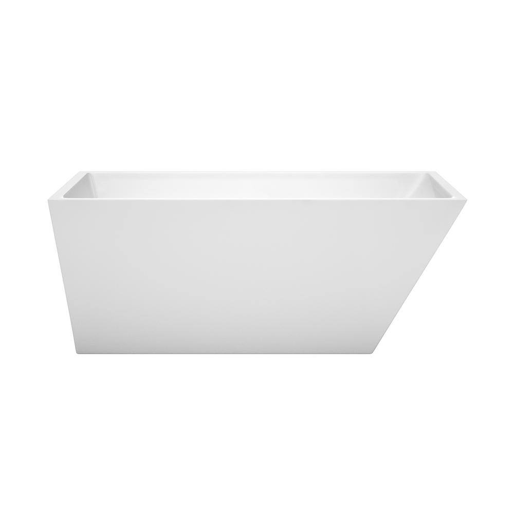 Hannah 59'' White Freestanding Acrylic Soaking Bathtub
