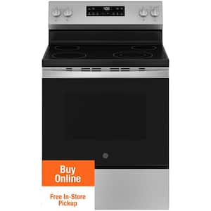 GE 17.5 cu. ft. Counter Depth Refrigerator with 4 Burner Freestanding ...