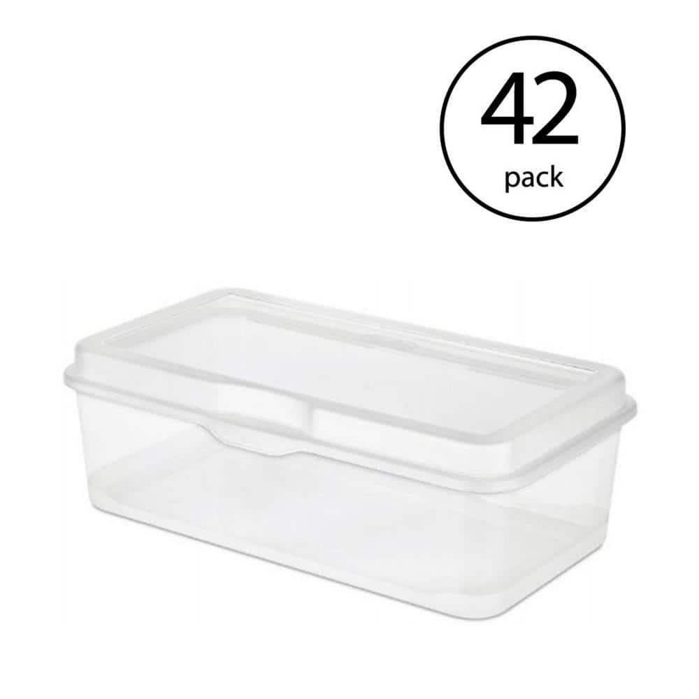 24 Pack Clear Details about   Sterilite Plastic FlipTop Latching Storage Box Container 