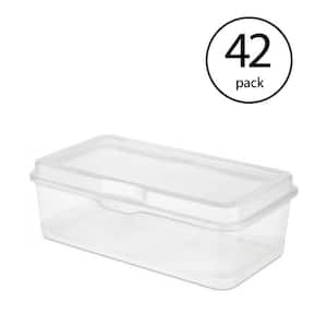 1.95 Gal. Plastic Flip Top Latching Storage Box Tote Container in Clear (42-Pack)