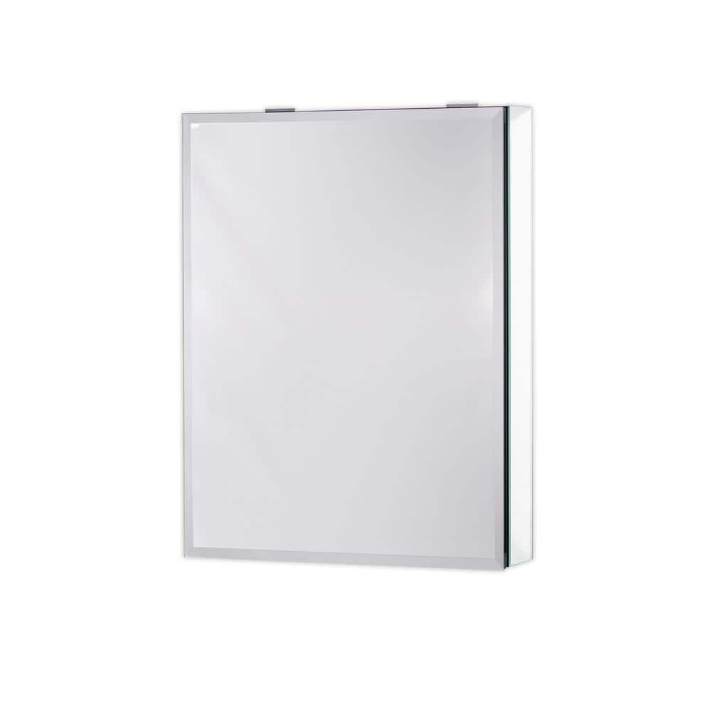 20 in. W x 26 in. H Rectangular Black and Silver Aluminum Recessed/Surface Mount Medicine Cabinet with Mirror