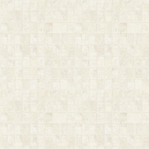 Metallic FX Cream Geometric Tile Effect Non-Woven Paper Wallpaper Sample