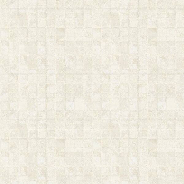 Unbranded Metallic FX Cream Geometric Tile Effect Non-Woven Paper Wallpaper Sample