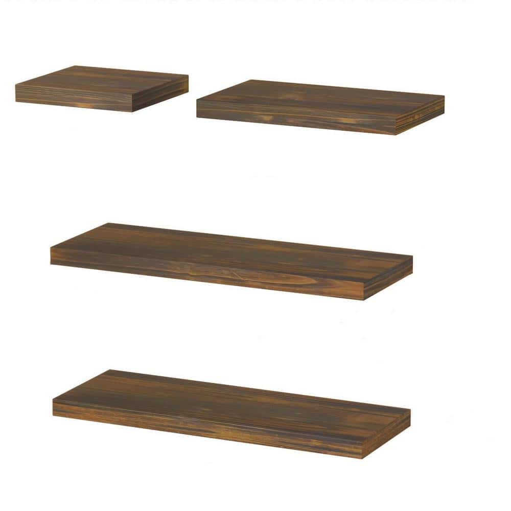 15.7 in. W x 5.7 in. D Brown Wall Mounted Floating Shelves with Invisible B