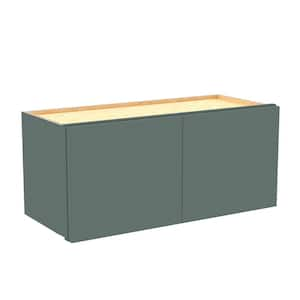 Hargrove 27 in. W x 12 in. D x 12 in. H Assembled Plywood Wall Bridge Kitchen Cabinet in Verdant Green with Soft Close